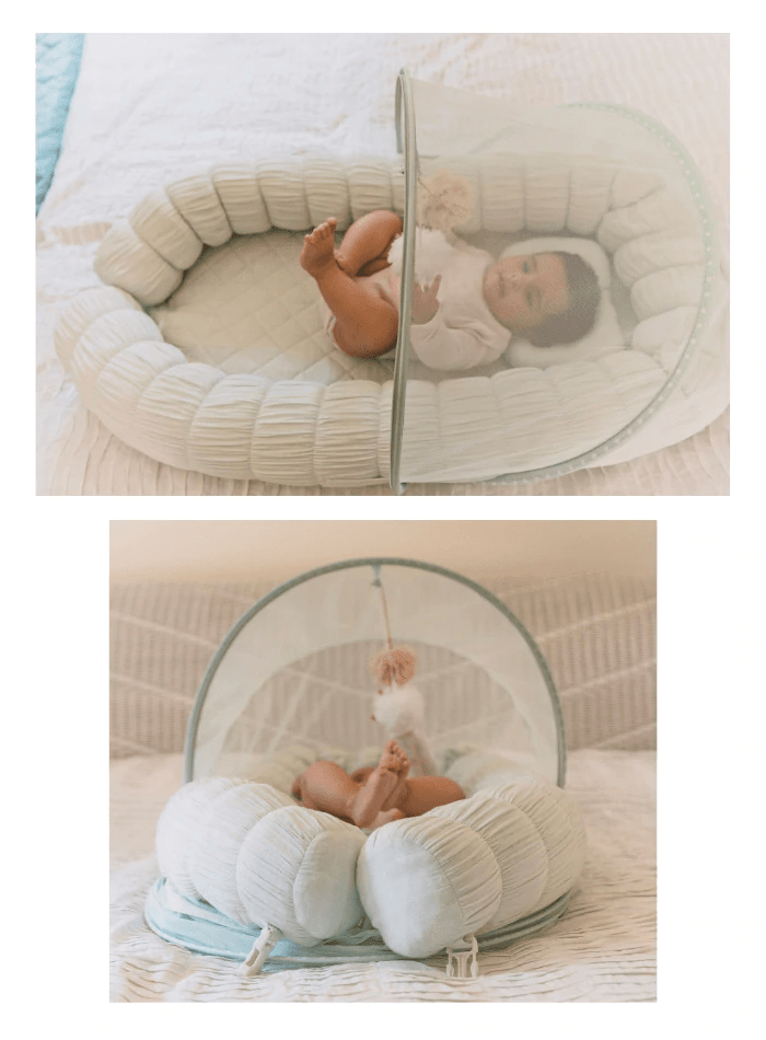 The Sleep Cloud Nest - Aqua + Counting Sheep Blanket