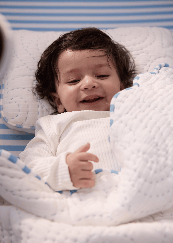 Heirloom Blue Cot Bedding Set