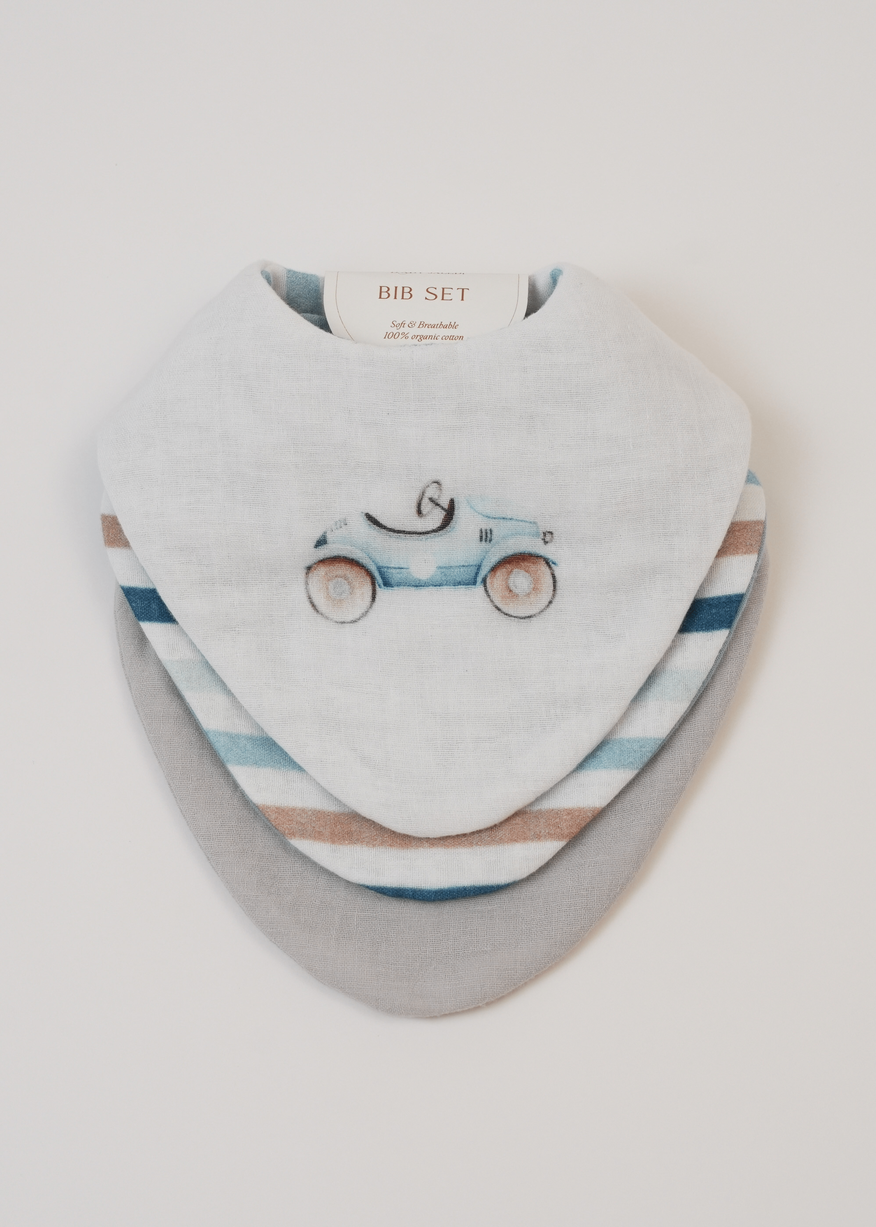 Set of 3 Bibs Roadster +  + Stripes