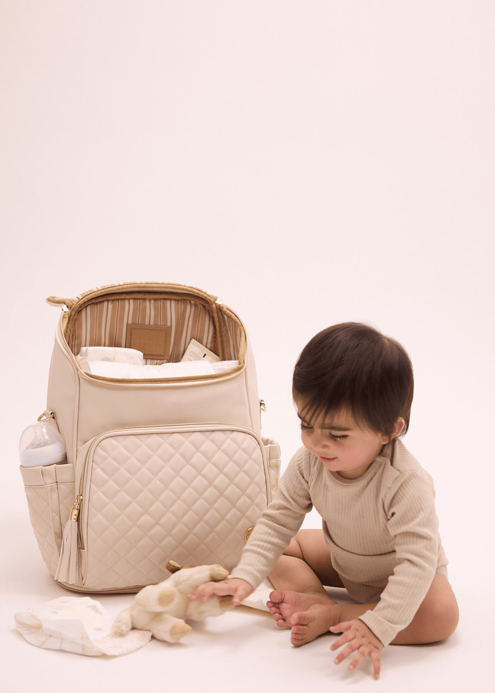 The Super Trooper Luxe Diaper Bag - Ecru