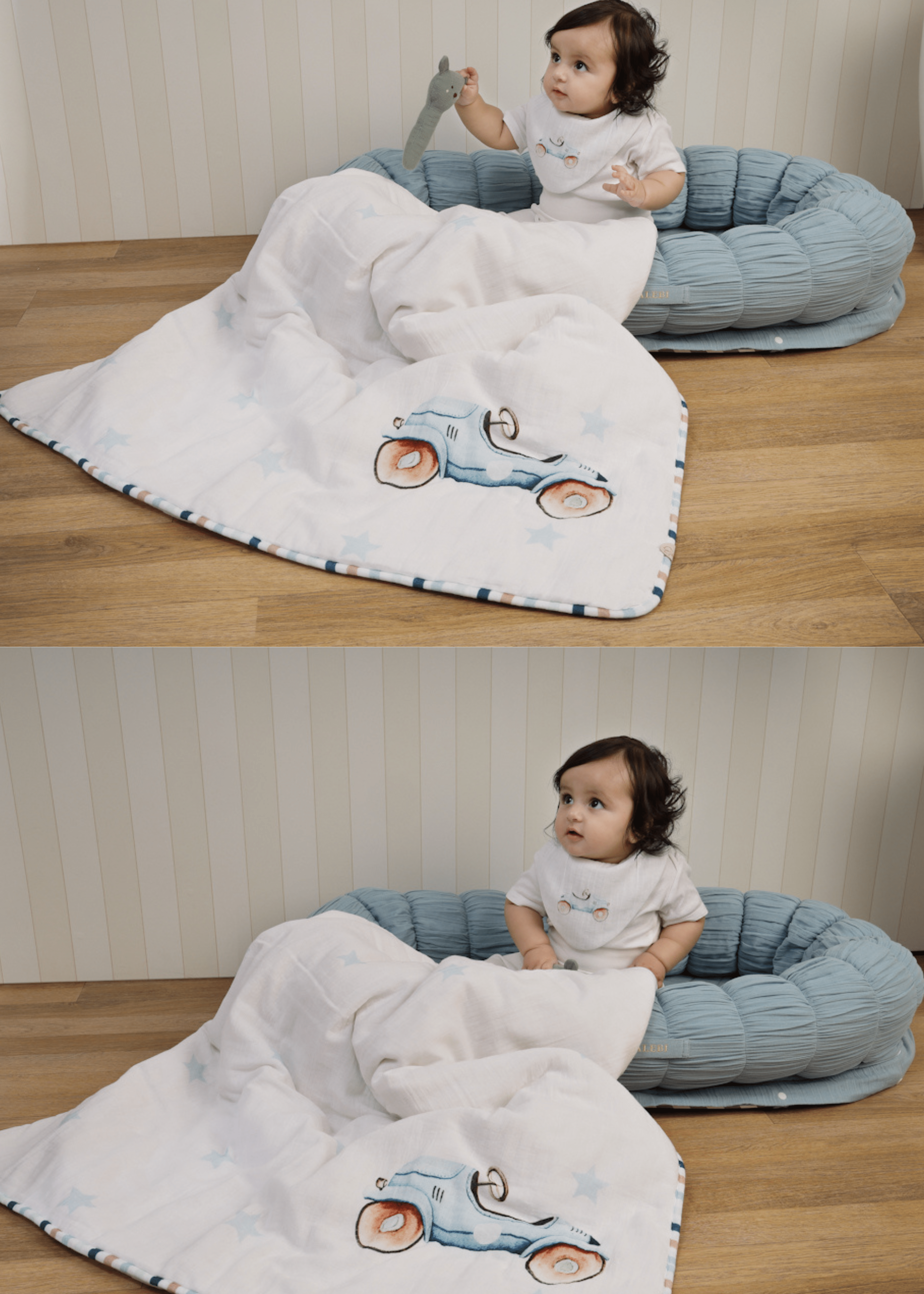 Sleep Cloud ( Blue ) + Roadster Baby Blanket