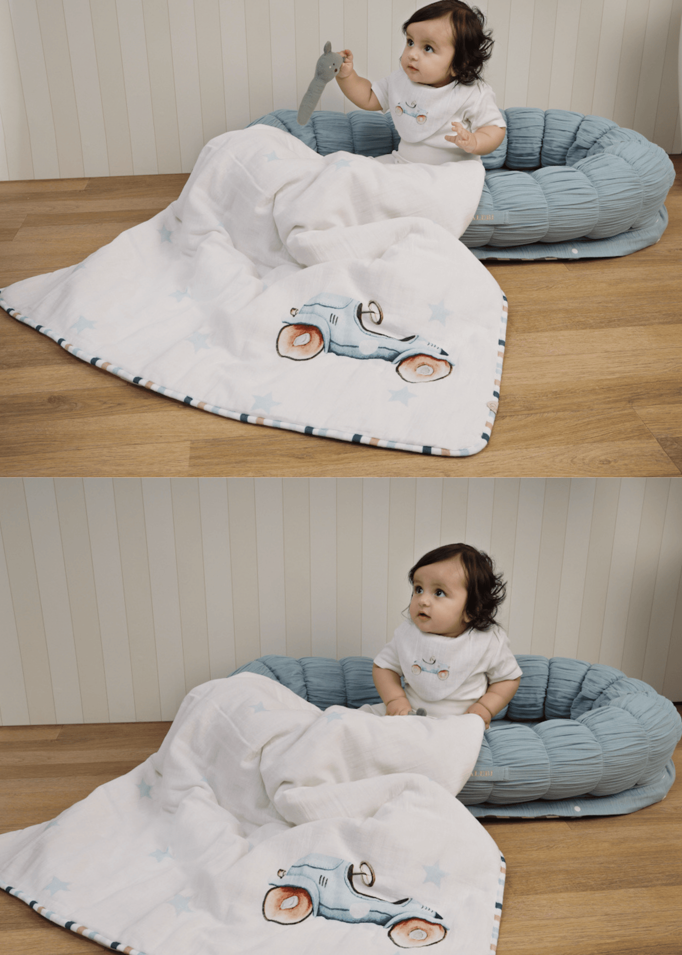 Sleep Cloud ( Blue ) + Roadster Baby Blanket