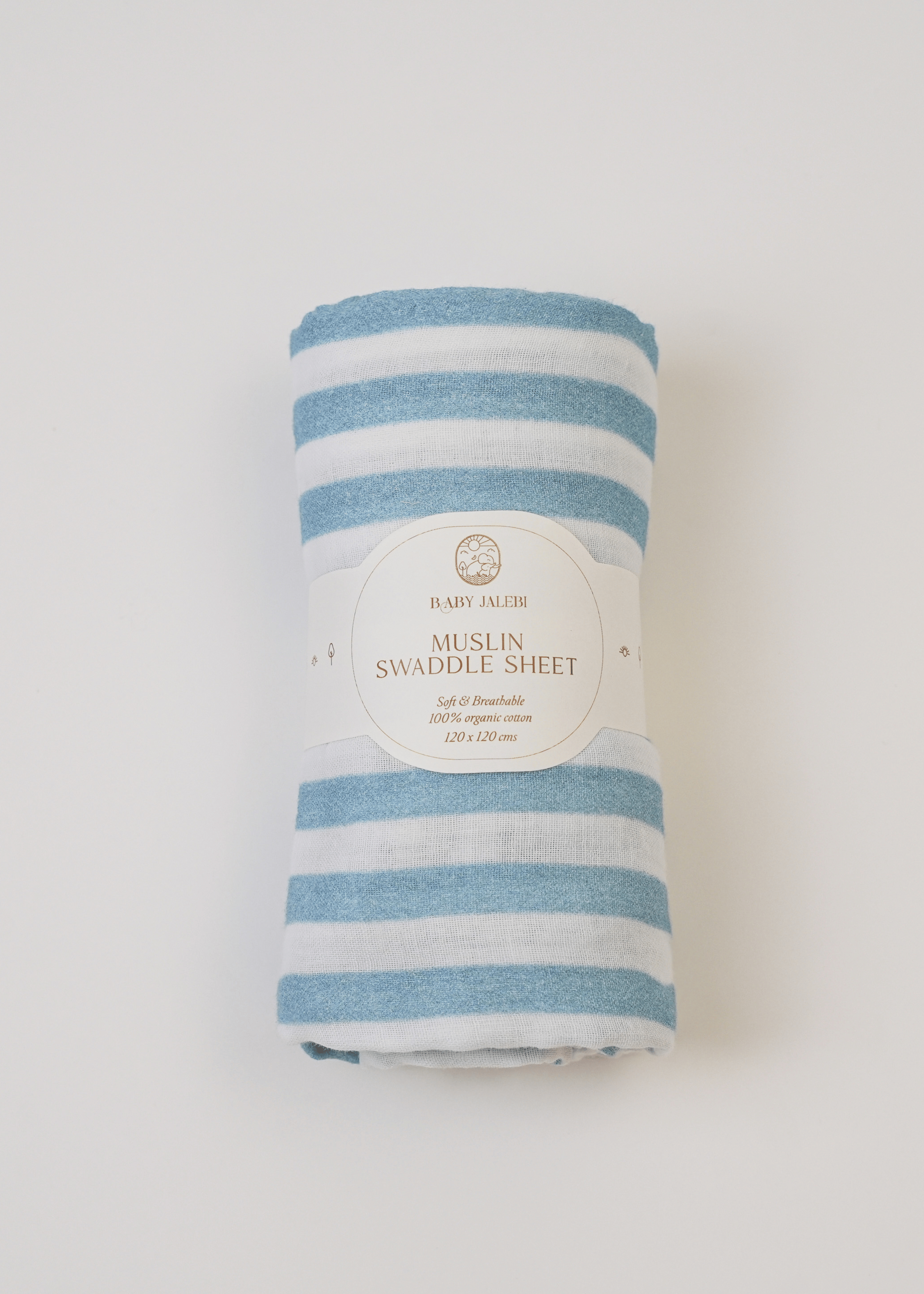 Blue Stripes Organic Muslin Swaddle