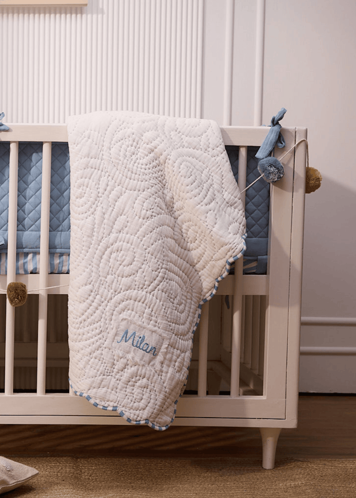 Heirloom Blue Cot Bedding Set