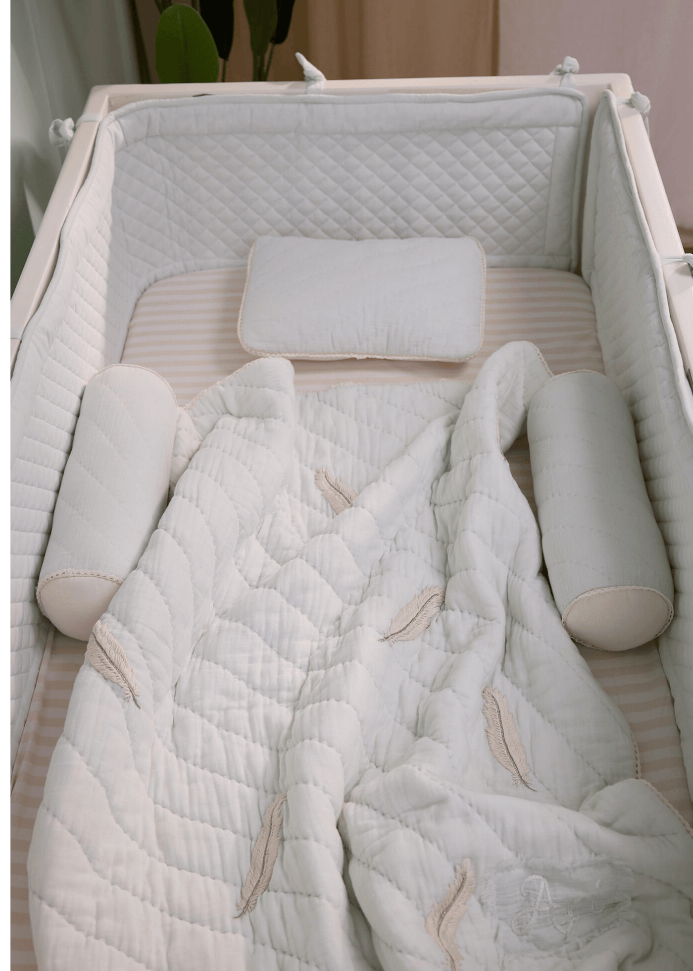 Whispering Plume Cot Bedding Set