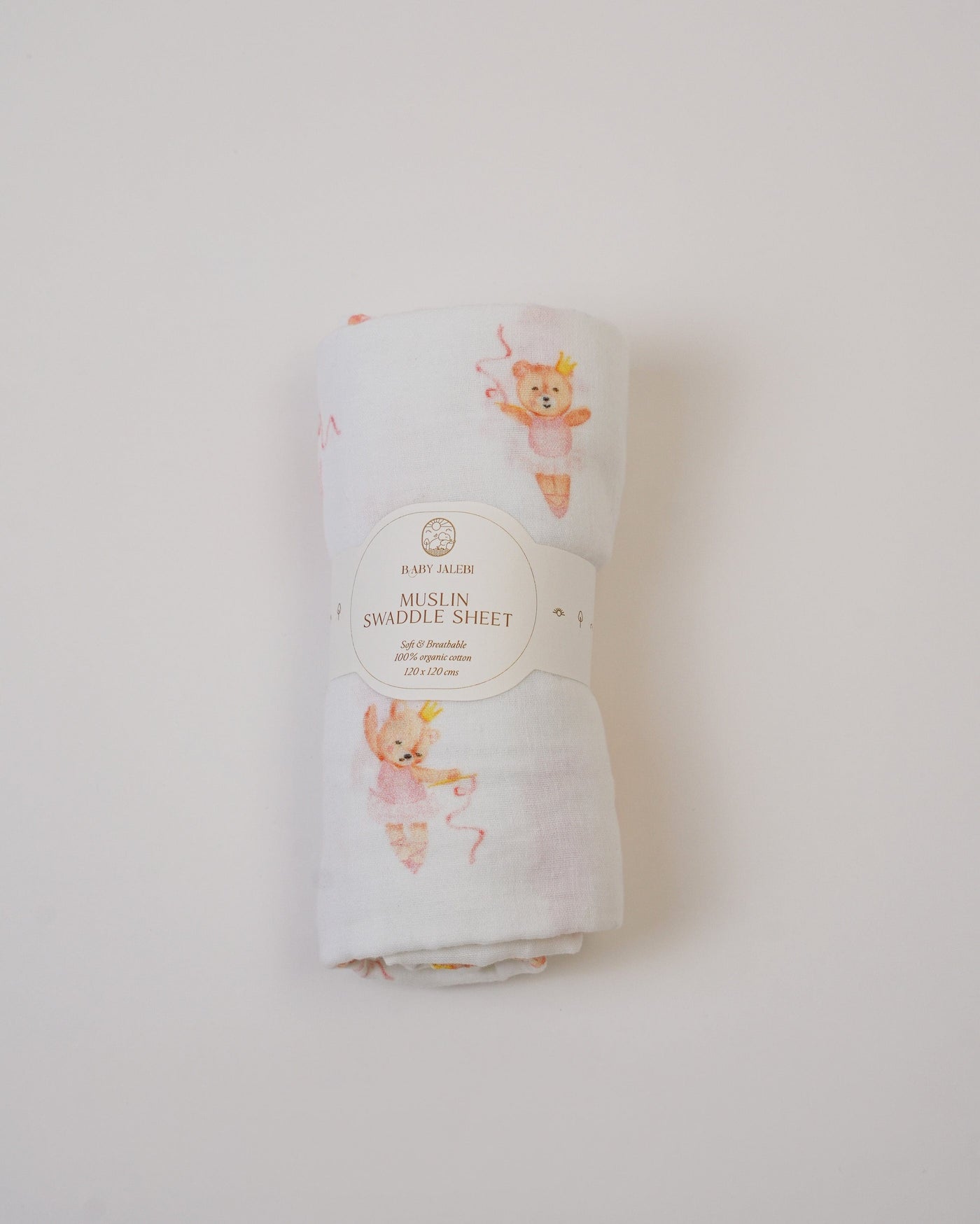 Prima Ballerina bear muslin swaddle