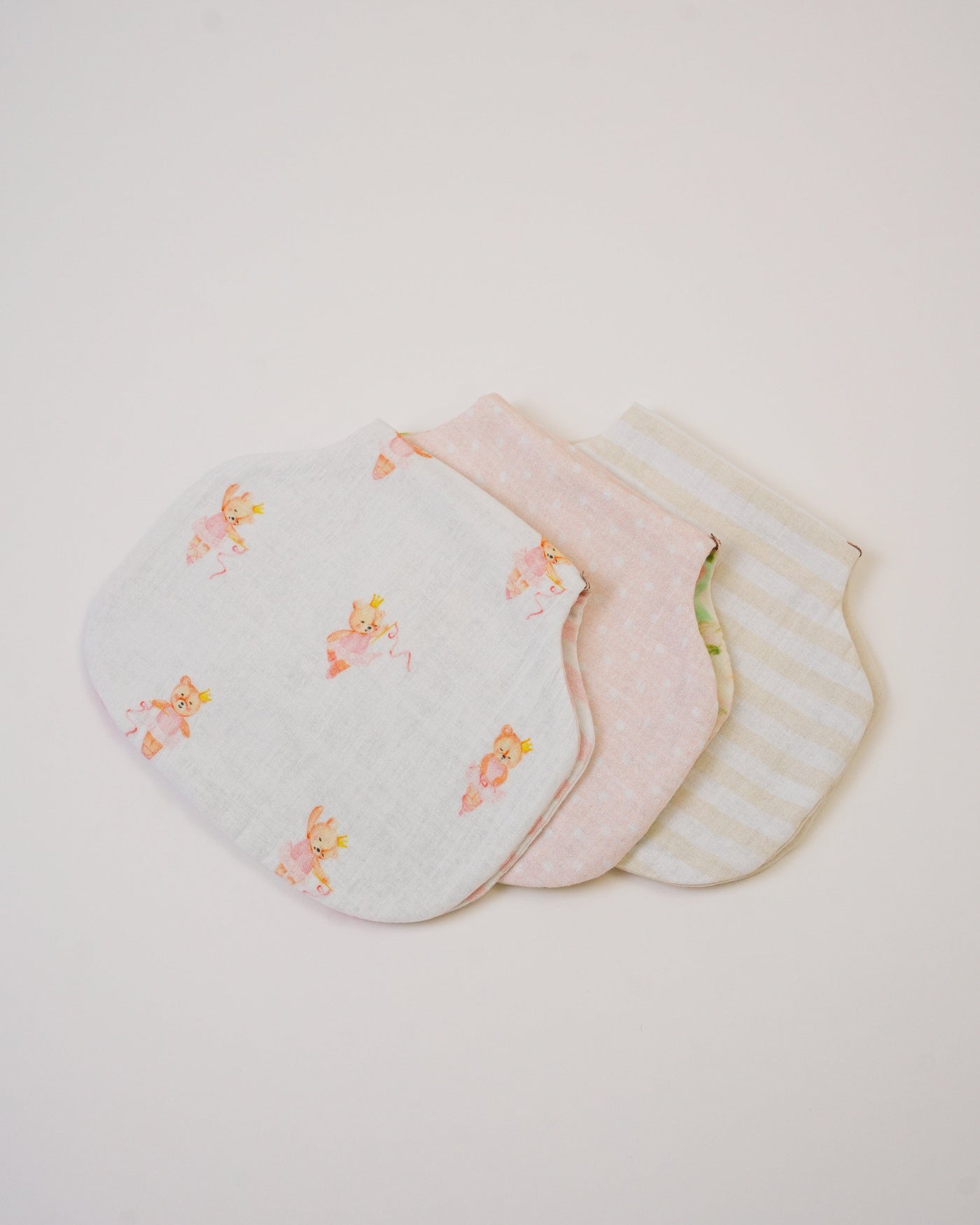 Set of 3 Burpcloths Ballerina + Floral + Stripes