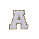 WHITE FUZZY ALPHABETS A