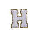 WHITE FUZZY ALPHABETS H