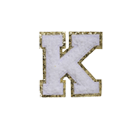 WHITE FUZZY ALPHABETS K