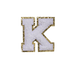 WHITE FUZZY ALPHABETS K