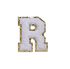 WHITE FUZZY ALPHABETS R